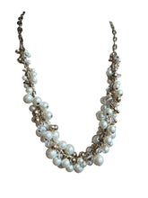 Load image into Gallery viewer, The Limited Faux Pearl Statement Chunky Gold Tone Necklace
