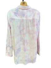 Load image into Gallery viewer, Anthropologie Pilcro Letterpress Cate Gingham Purple Pink TieDye Button Down Med
