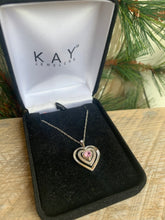 Load image into Gallery viewer, NIB Kay PINK heart necklace silver
