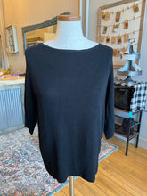 Load image into Gallery viewer, Chicos Nicolette Pullover Side Button Black 3/4 Sweater NWT Size 0/ XS
